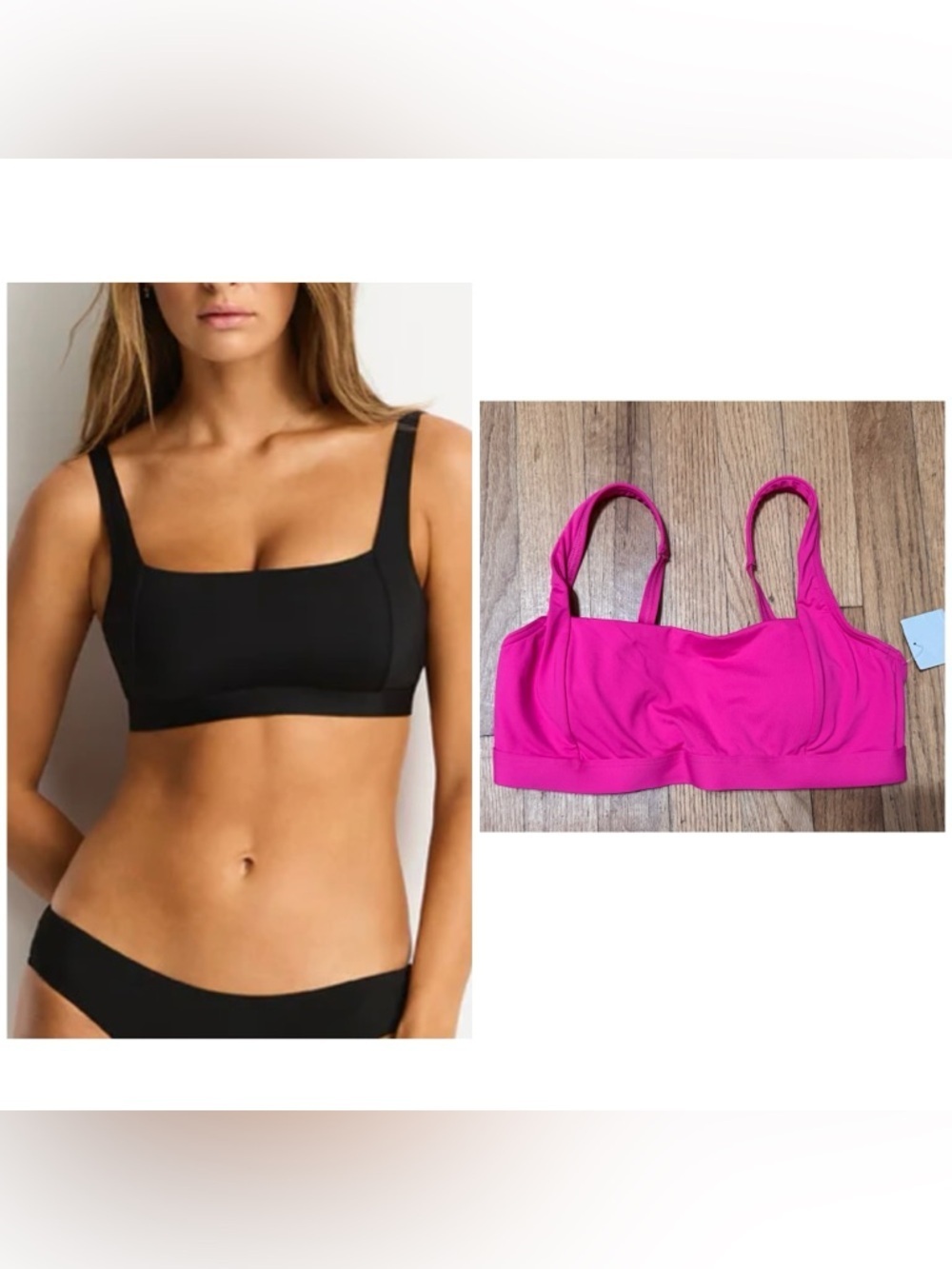 Sea Level Eco Essentials Square Neck Bra in Pink
